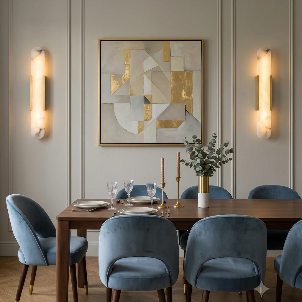 Natural Grained Marble Elongated Sconce Wall Lamp | wildoxy