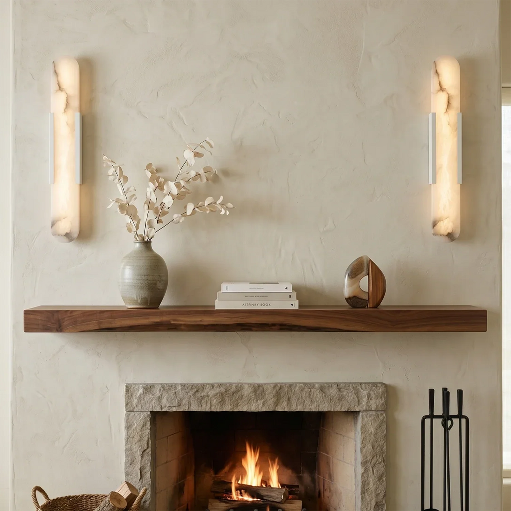 Natural Grained Marble Elongated Sconce Wall Lamp | wildoxy