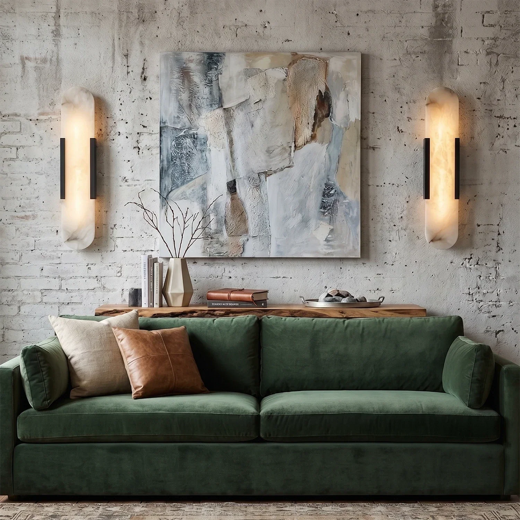 Natural Grained Marble Elongated Sconce Wall Lamp | wildoxy