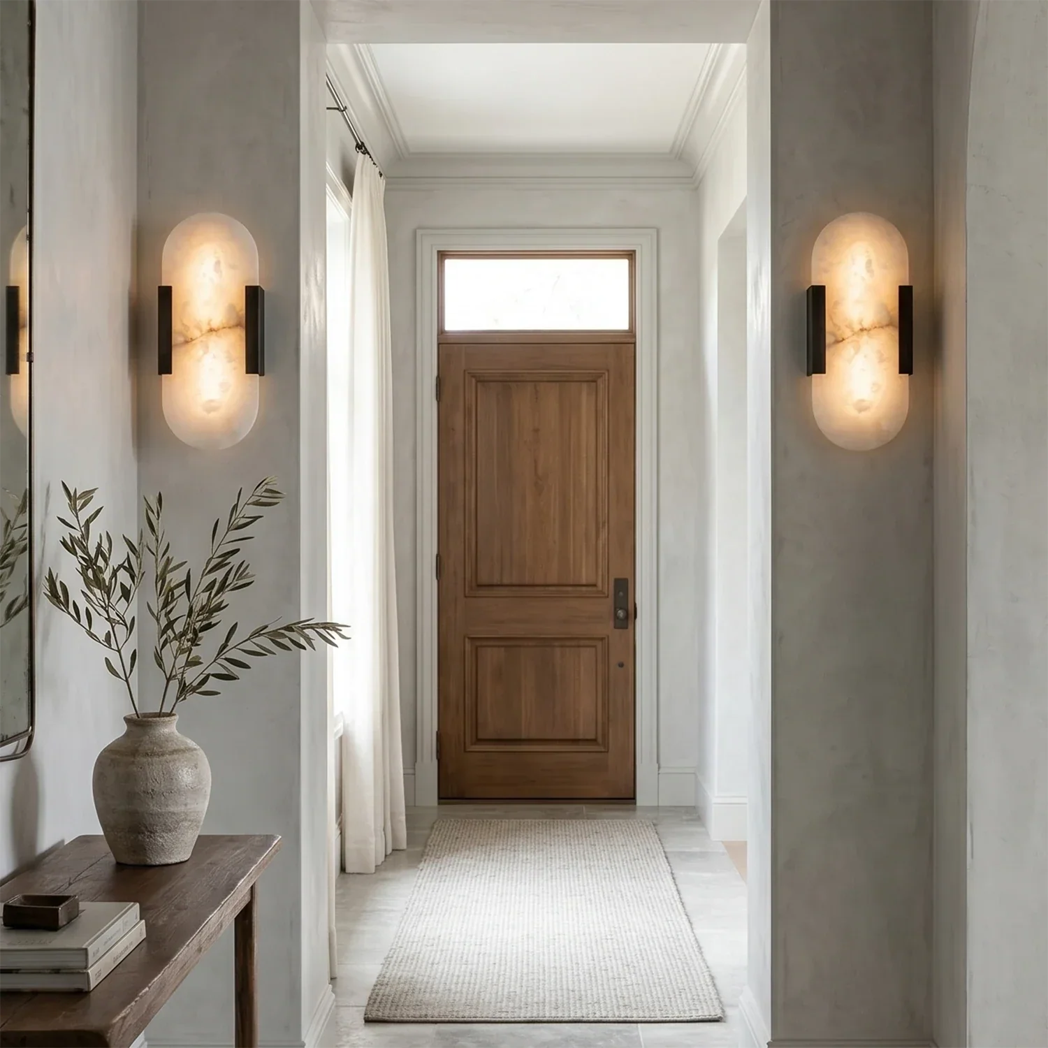 Natural Grained Marble Elongated Sconce Wall Lamp | wildoxy