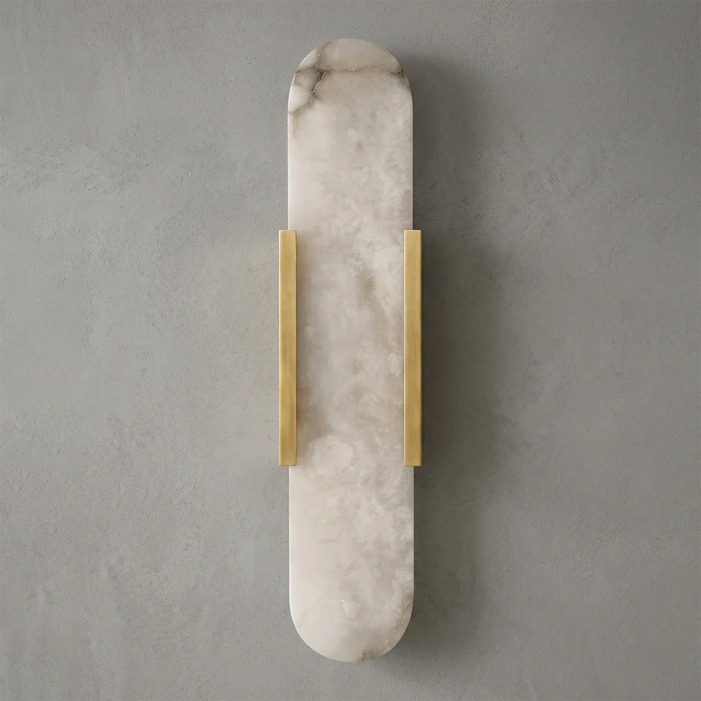 Natural Grained Marble Elongated Sconce Wall Lamp | wildoxy