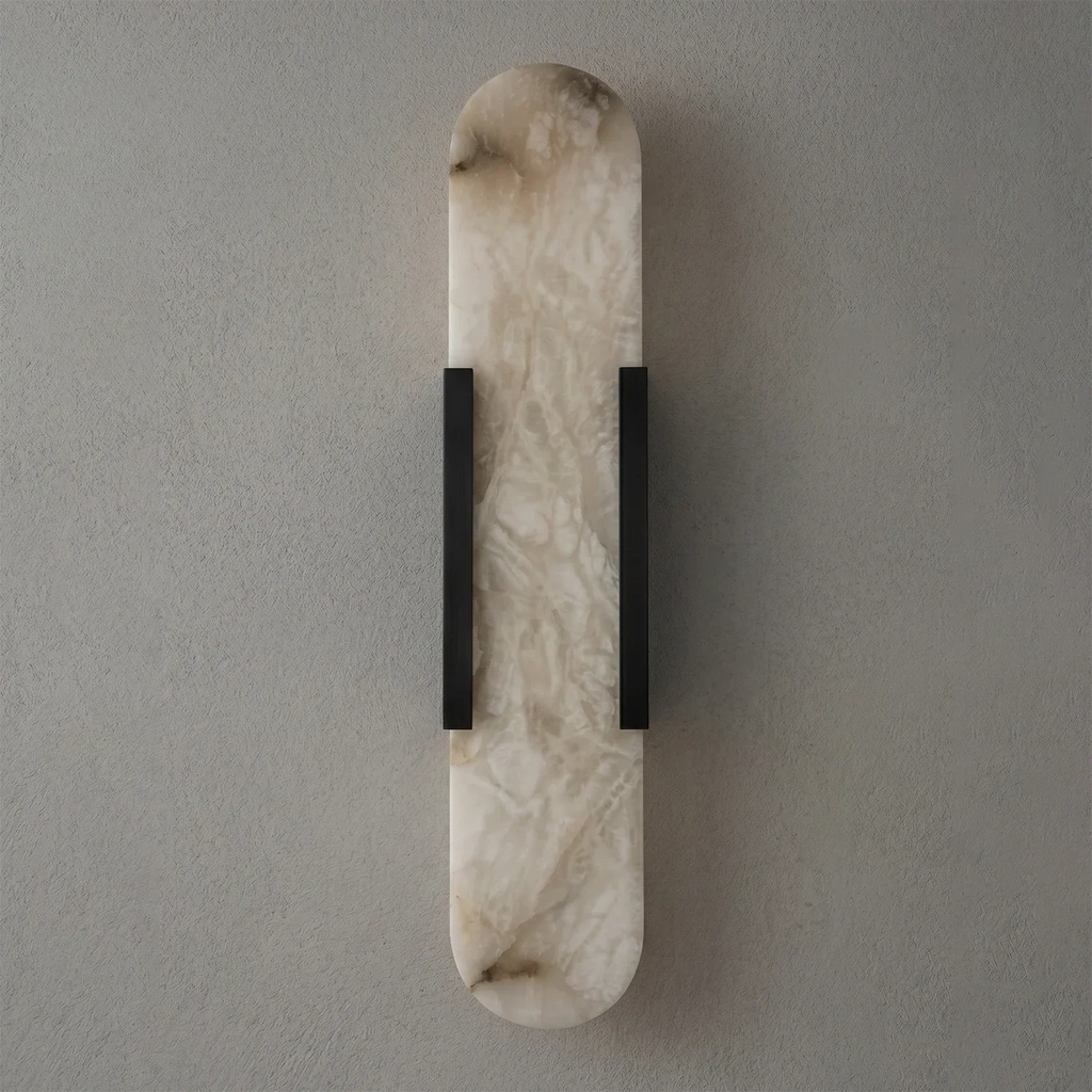 Natural Grained Marble Elongated Sconce Wall Lamp | wildoxy