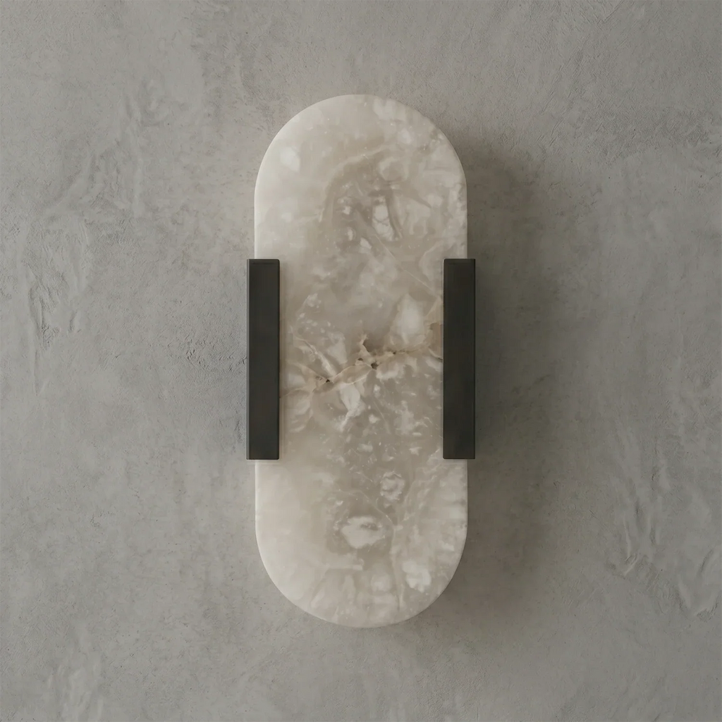 Natural Grained Marble Elongated Sconce Wall Lamp | wildoxy