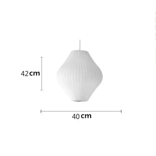 Nelson-Bubble-Pendelleuchte - handgestrickte Seide, weiße LED-Leuchte aus Eisen