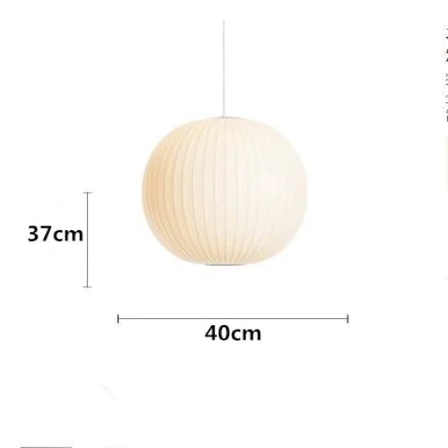 Nelson-Bubble-Pendelleuchte - handgestrickte Seide, weiße LED-Leuchte aus Eisen