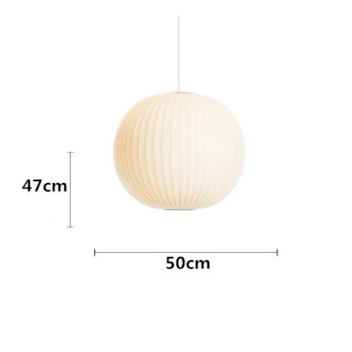 Nelson-Bubble-Pendelleuchte - handgestrickte Seide, weiße LED-Leuchte aus Eisen