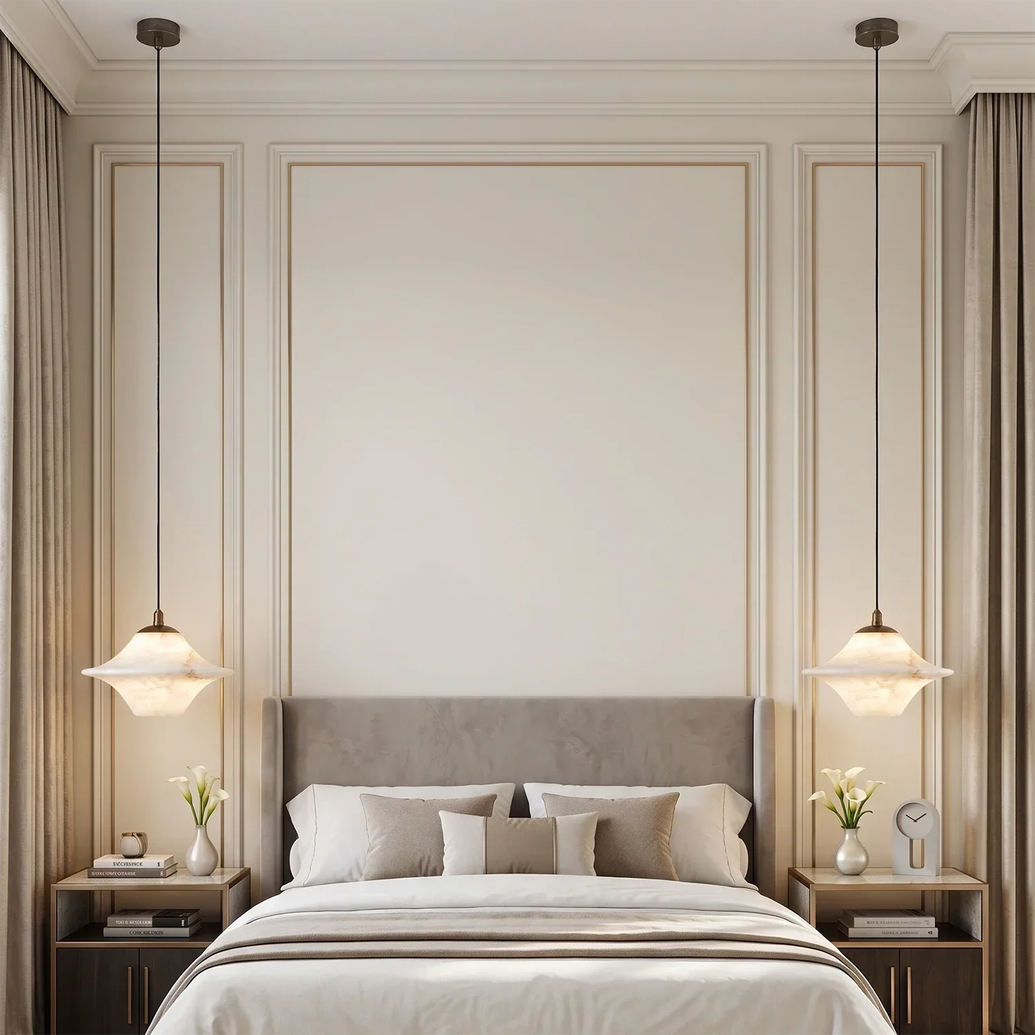 Nerine Wide-Brim Alabaster Pendant Light | wildoxy