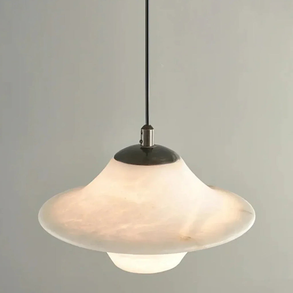 Nerine Wide-Brim Alabaster Pendant Light | wildoxy