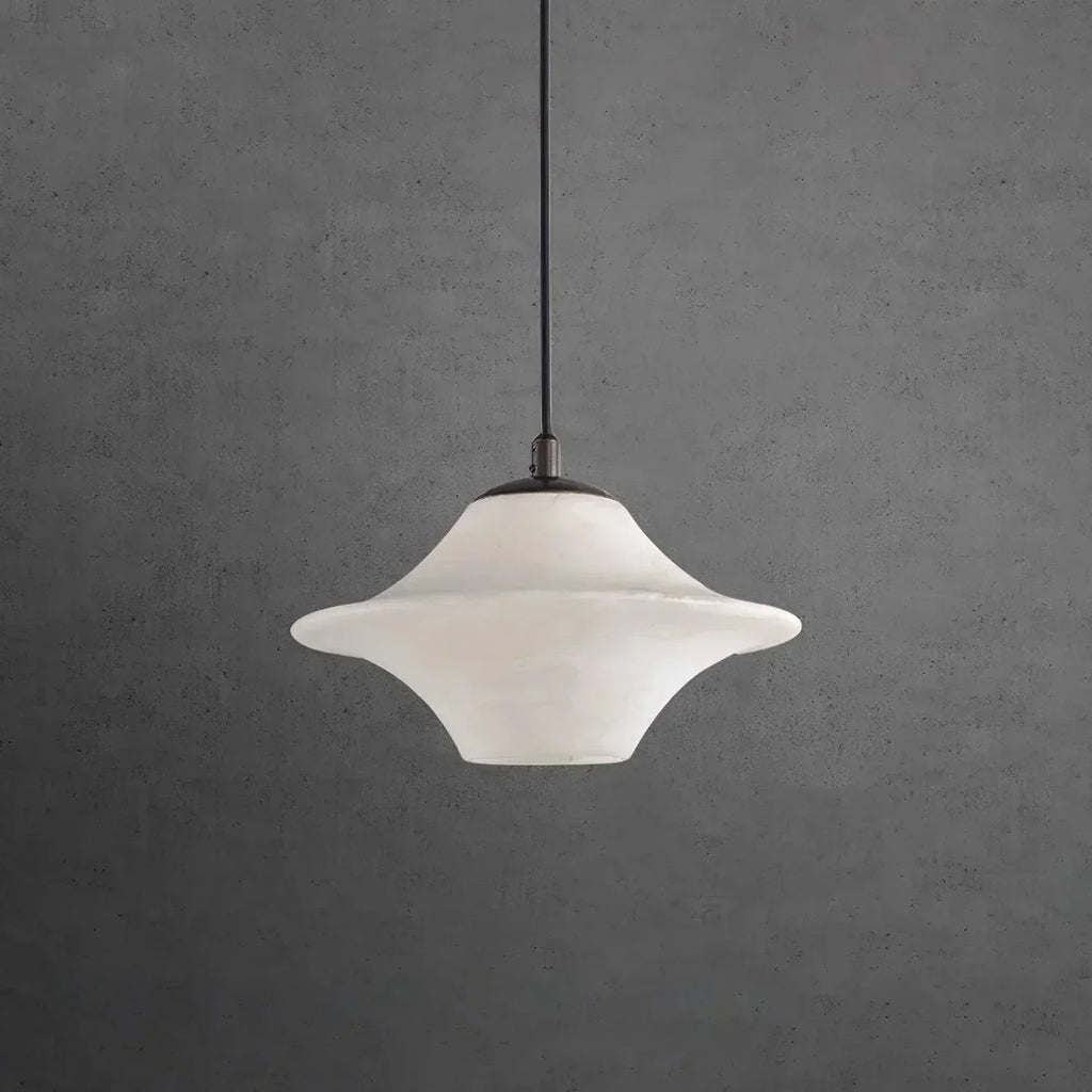 Nerine Wide-Brim Alabaster Pendant Light | wildoxy