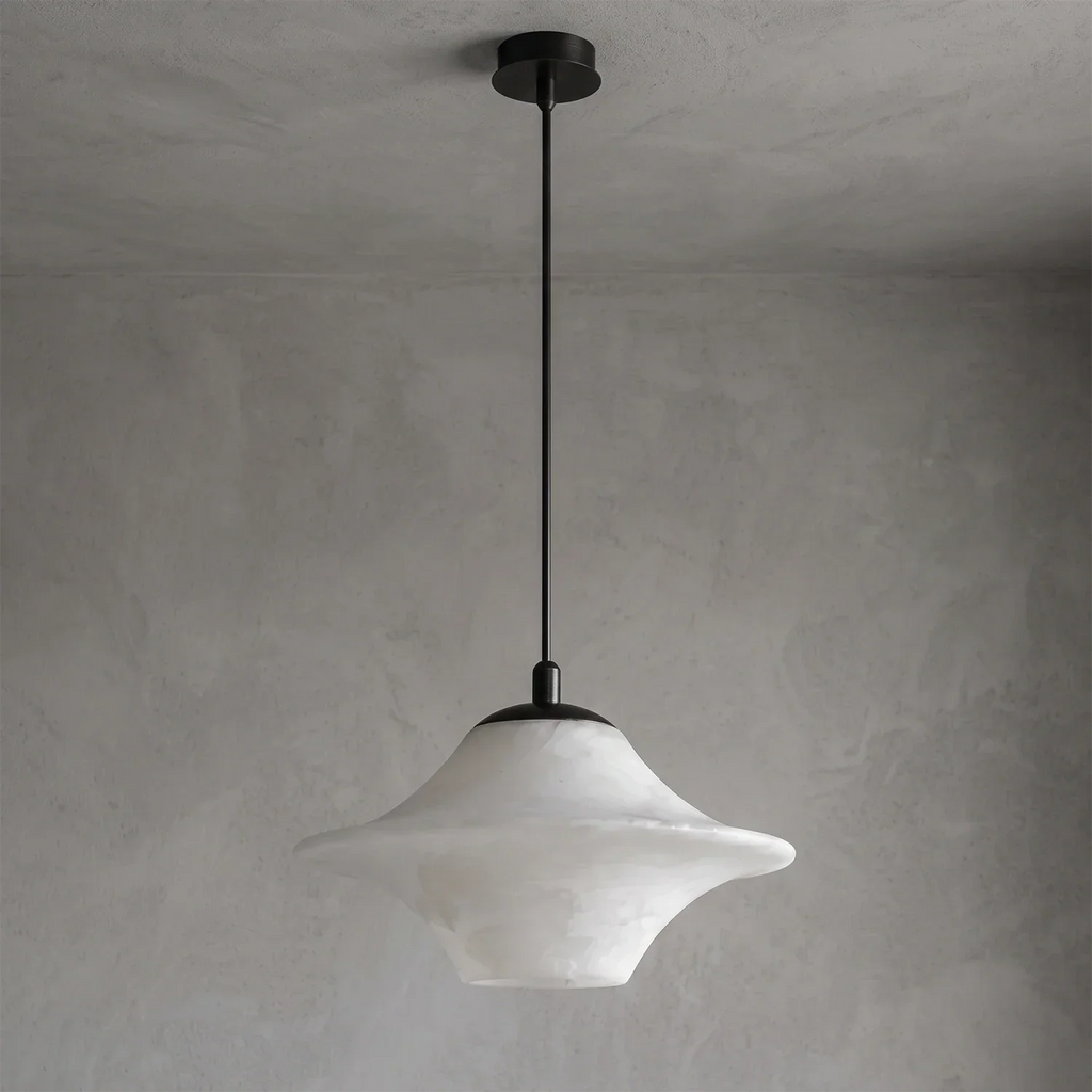 Nerine Wide-Brim Alabaster Pendant Light | wildoxy