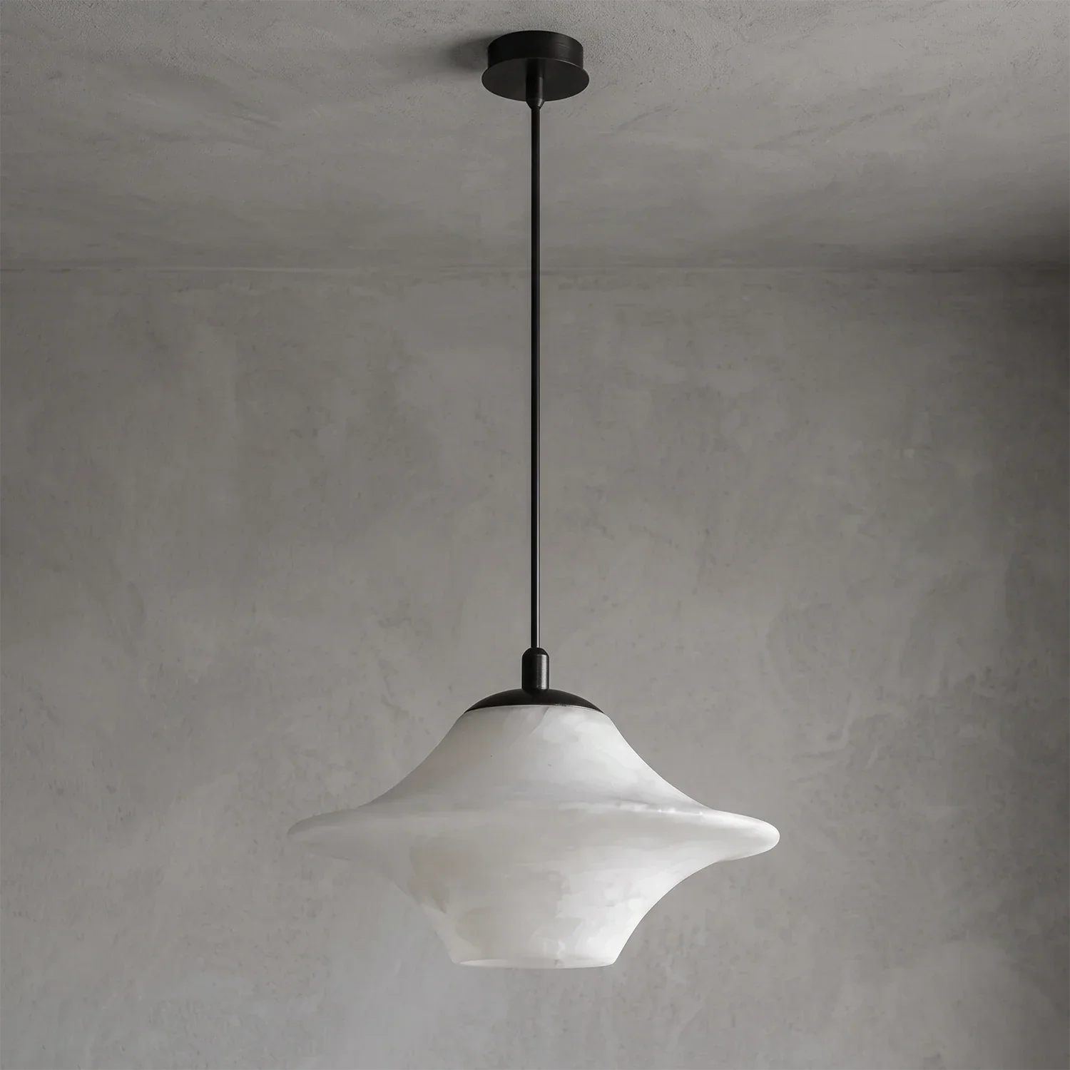 Nerine Wide-Brim Alabaster Pendant Light | wildoxy