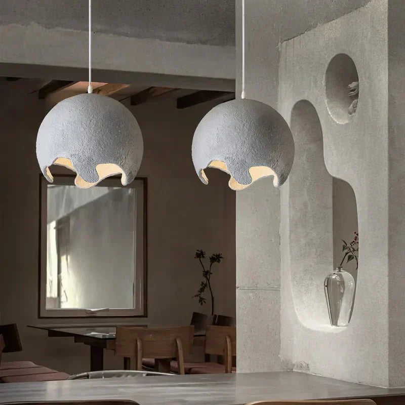 Lumora Resin and Iron Pendant Light — Touch Control, Includes LED E27 Bulb