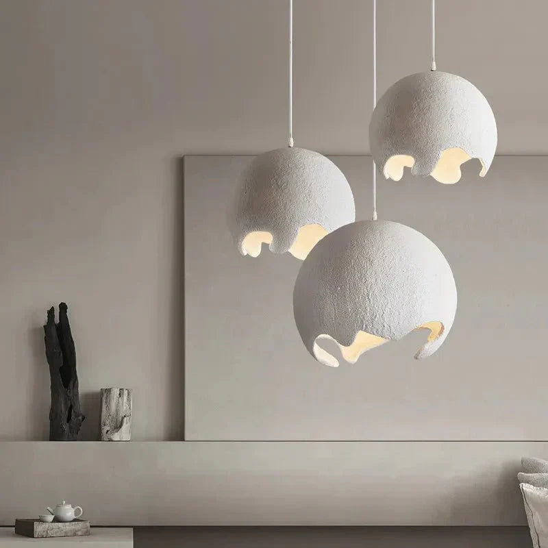 Lumora Resin and Iron Pendant Light — Touch Control, Includes LED E27 Bulb