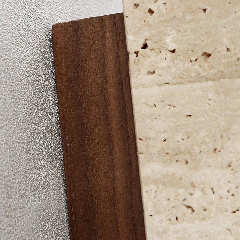 Solara Terra Wall Lamp — Travertine and Wood Frame, Warm White LED