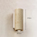 Solara Terra Wall Lamp — Travertine and Wood Frame, Warm White LED