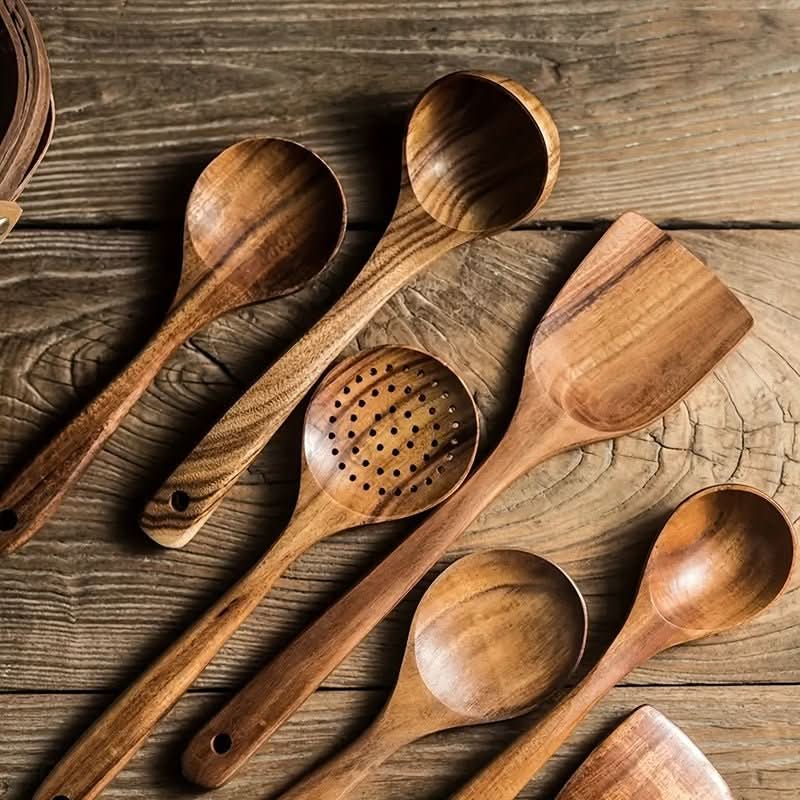 5-teiliges FJORDFLAME-Küchenutensilien-Set aus nachhaltigem Teakholz