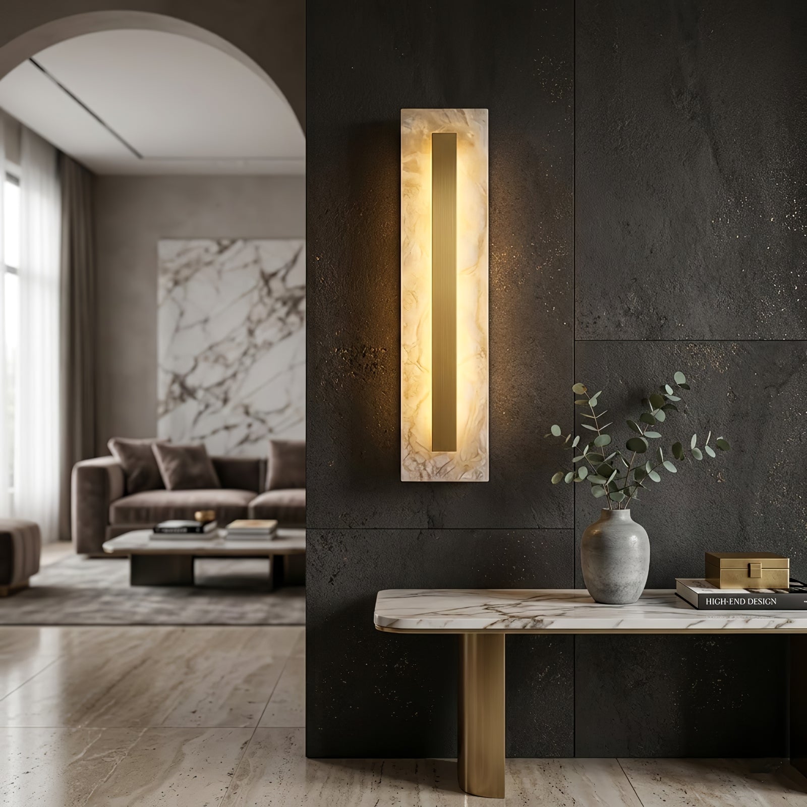 Oblong & Rectangular Alabaster Wall Sconces | wildoxy