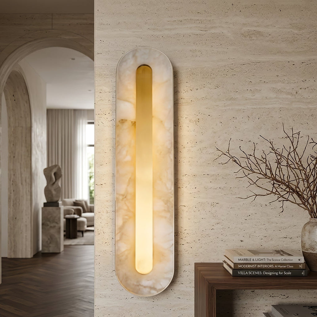 Oblong & Rectangular Alabaster Wall Sconces | wildoxy