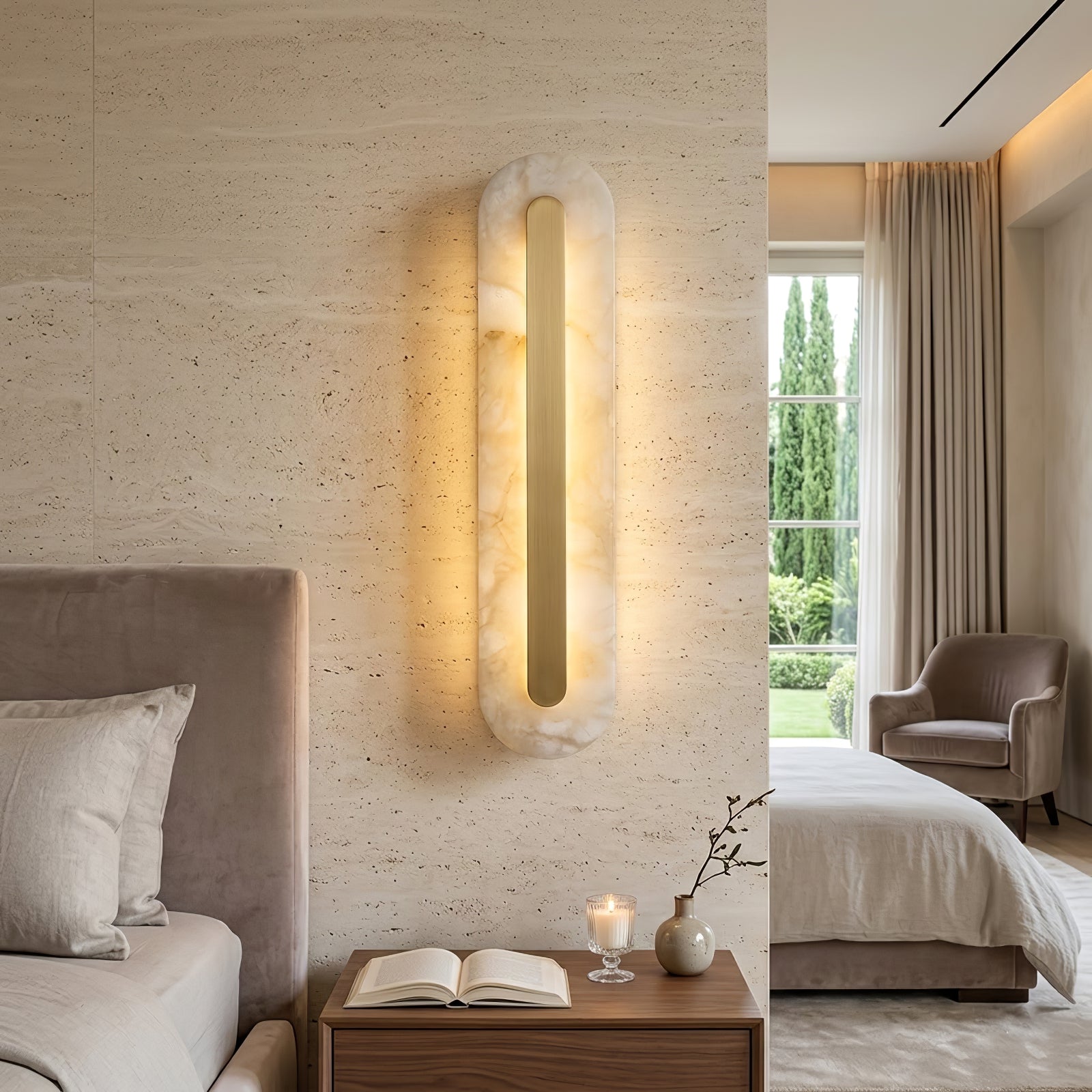 Oblong & Rectangular Alabaster Wall Sconces | wildoxy