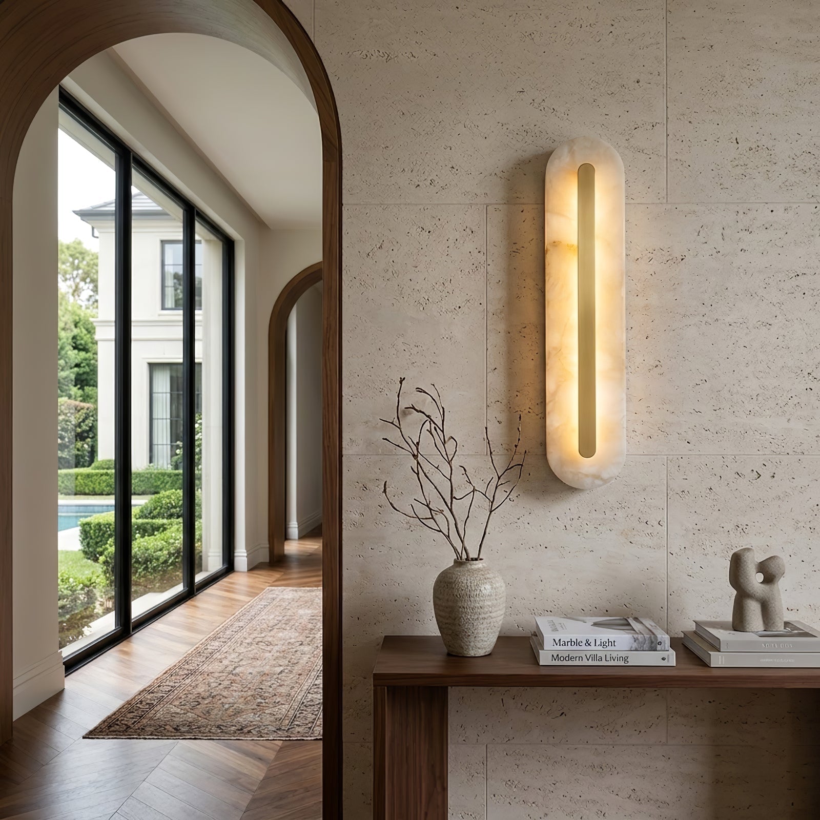 Oblong & Rectangular Alabaster Wall Sconces | wildoxy