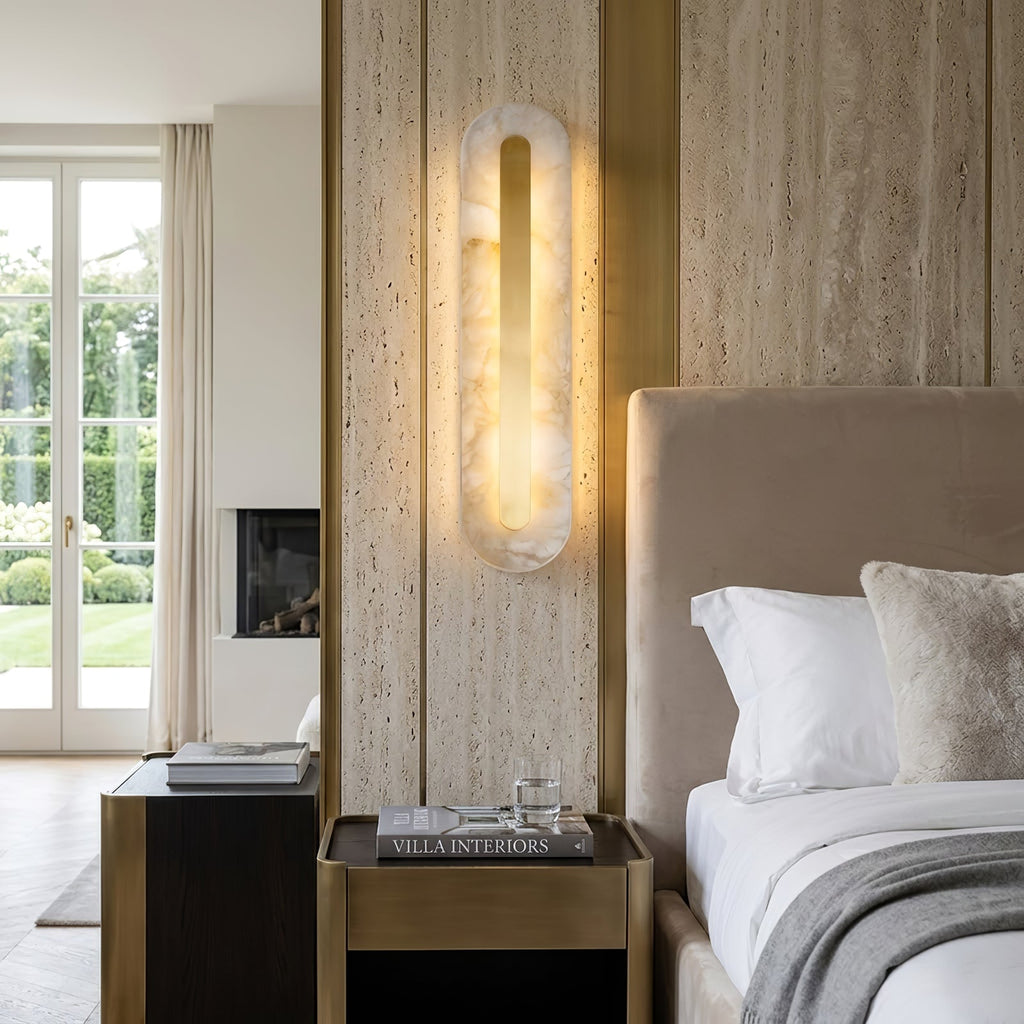 Oblong & Rectangular Alabaster Wall Sconces | wildoxy