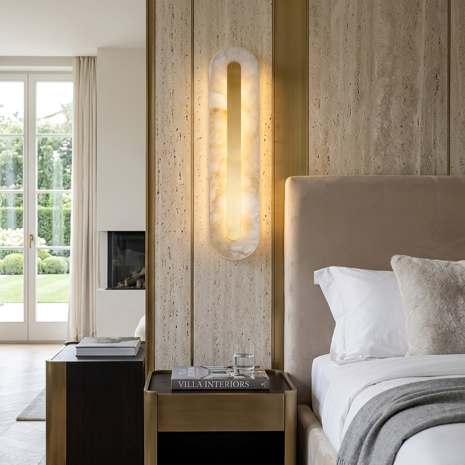 Oblong & Rectangular Alabaster Wall Sconces | wildoxy