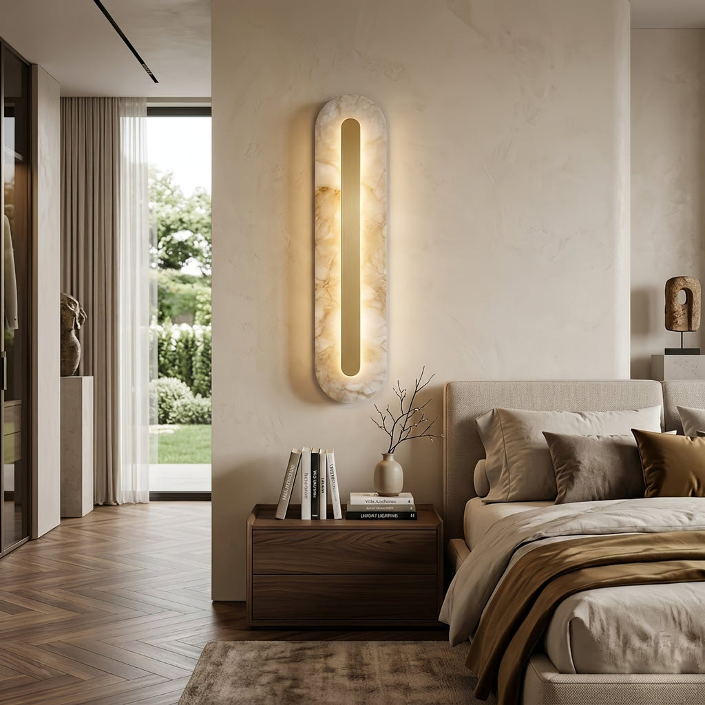 Oblong & Rectangular Alabaster Wall Sconces | wildoxy