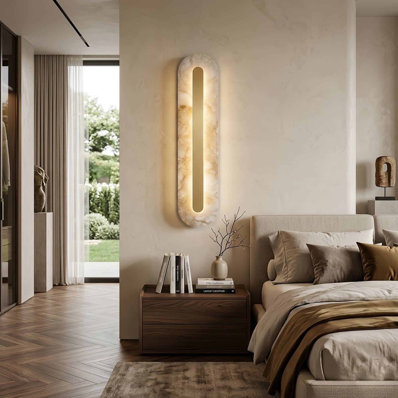 Oblong & Rectangular Alabaster Wall Sconces | wildoxy