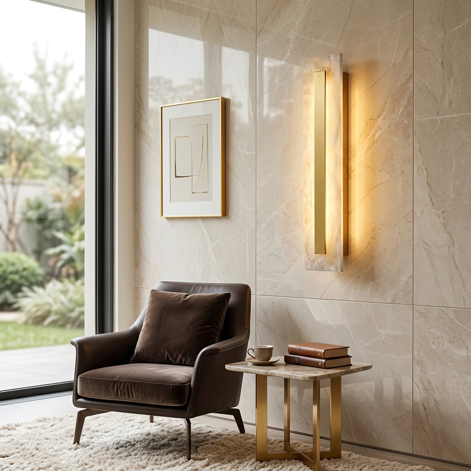 Oblong & Rectangular Alabaster Wall Sconces | wildoxy