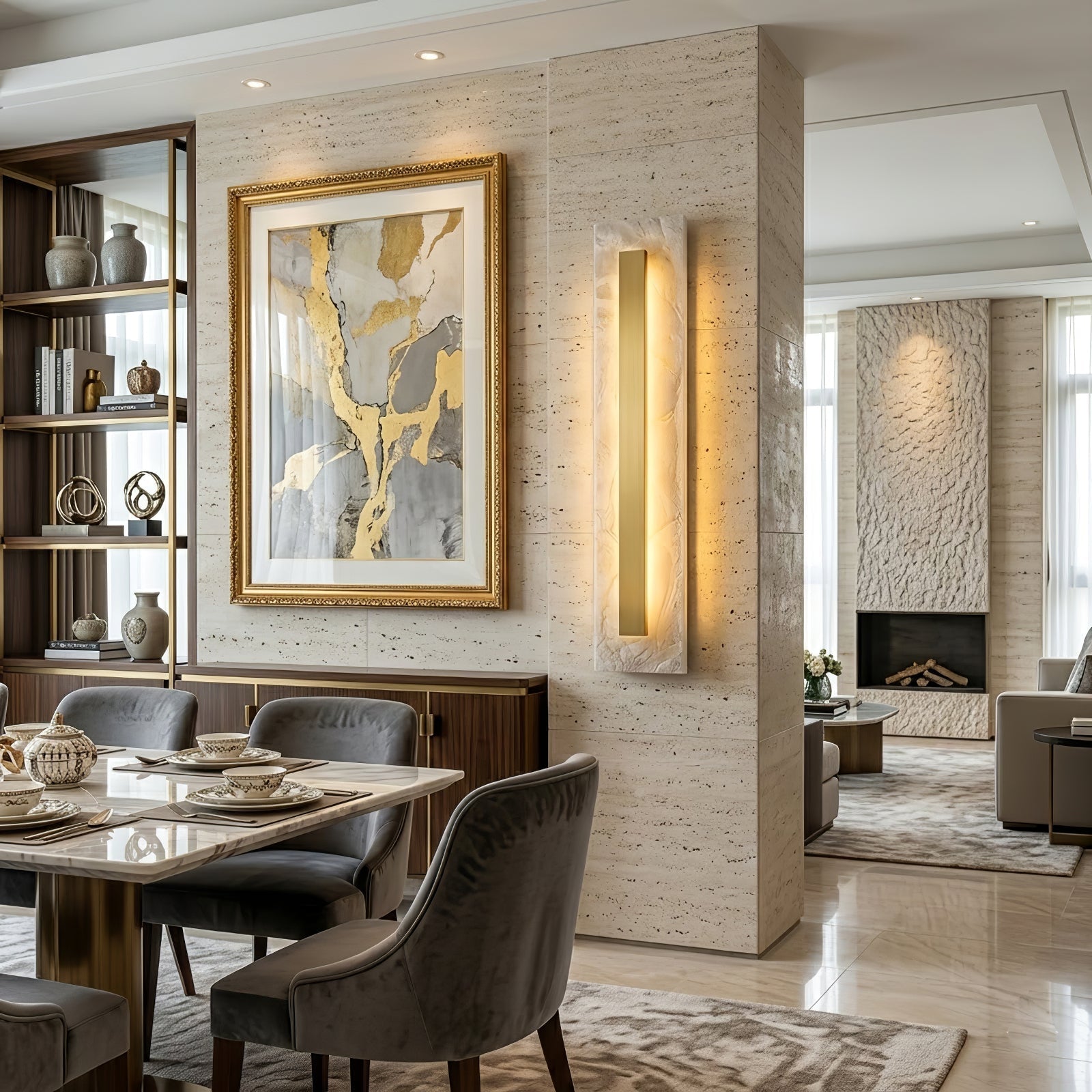 Oblong & Rectangular Alabaster Wall Sconces | wildoxy