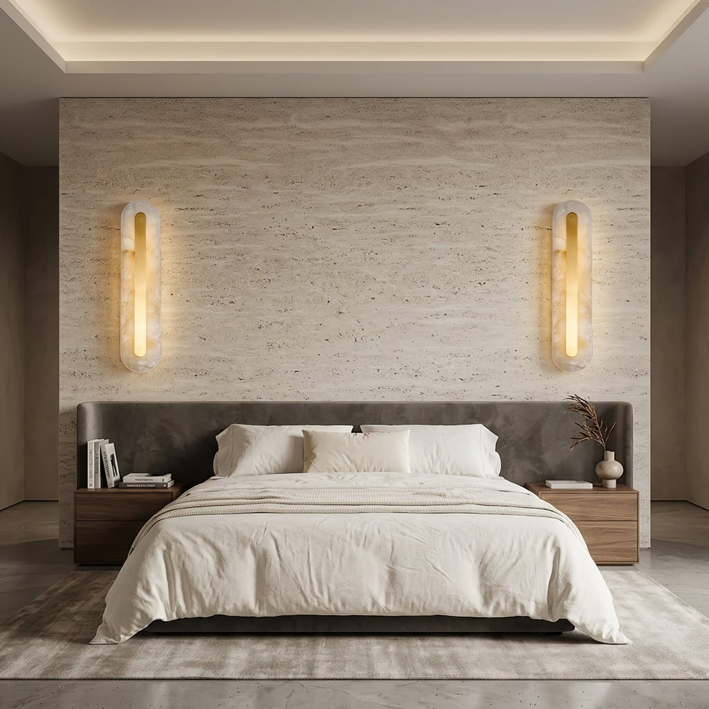Oblong & Rectangular Alabaster Wall Sconces | wildoxy