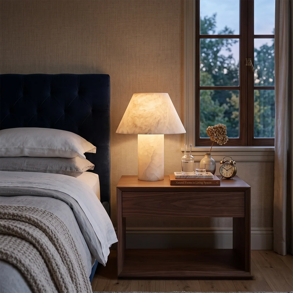 Odile Alabaster Mushroom Table Lamp | wildoxy
