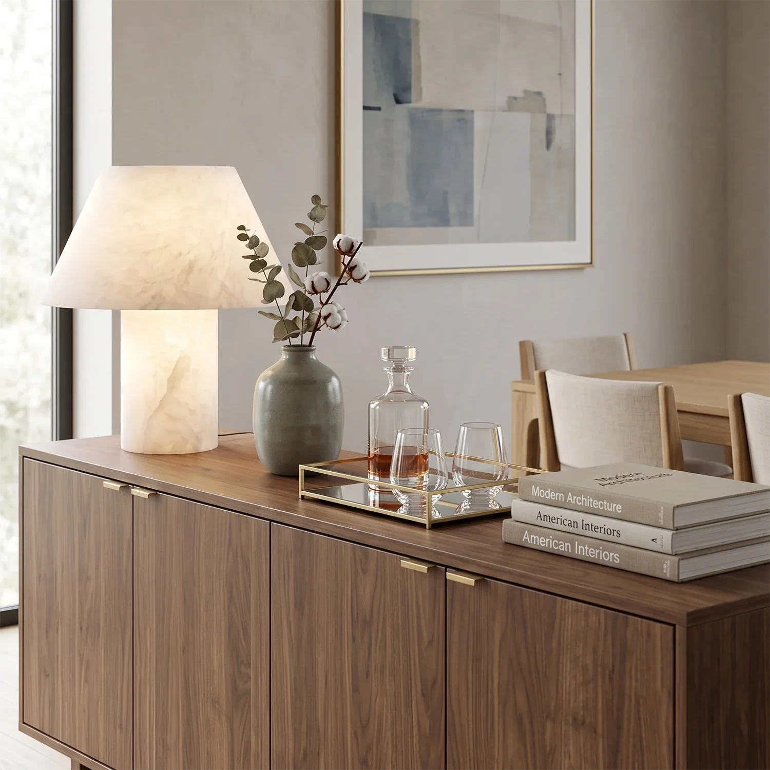 Odile Alabaster Mushroom Table Lamp | wildoxy
