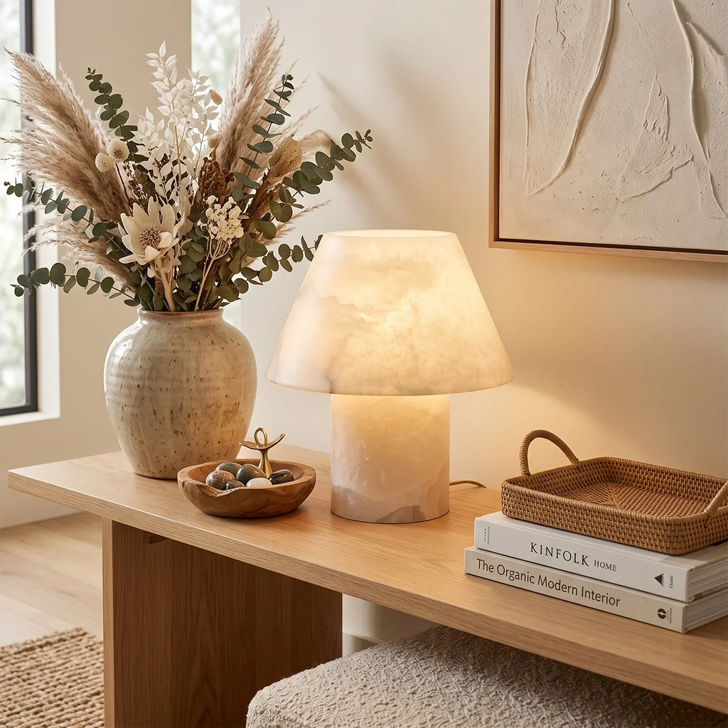 Odile Alabaster Mushroom Table Lamp | wildoxy