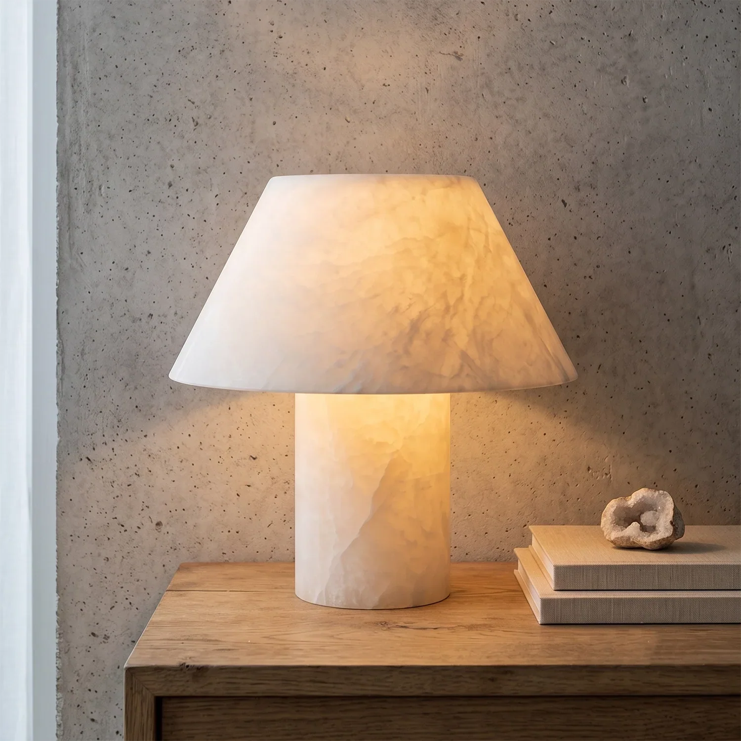 Odile Alabaster Mushroom Table Lamp | wildoxy