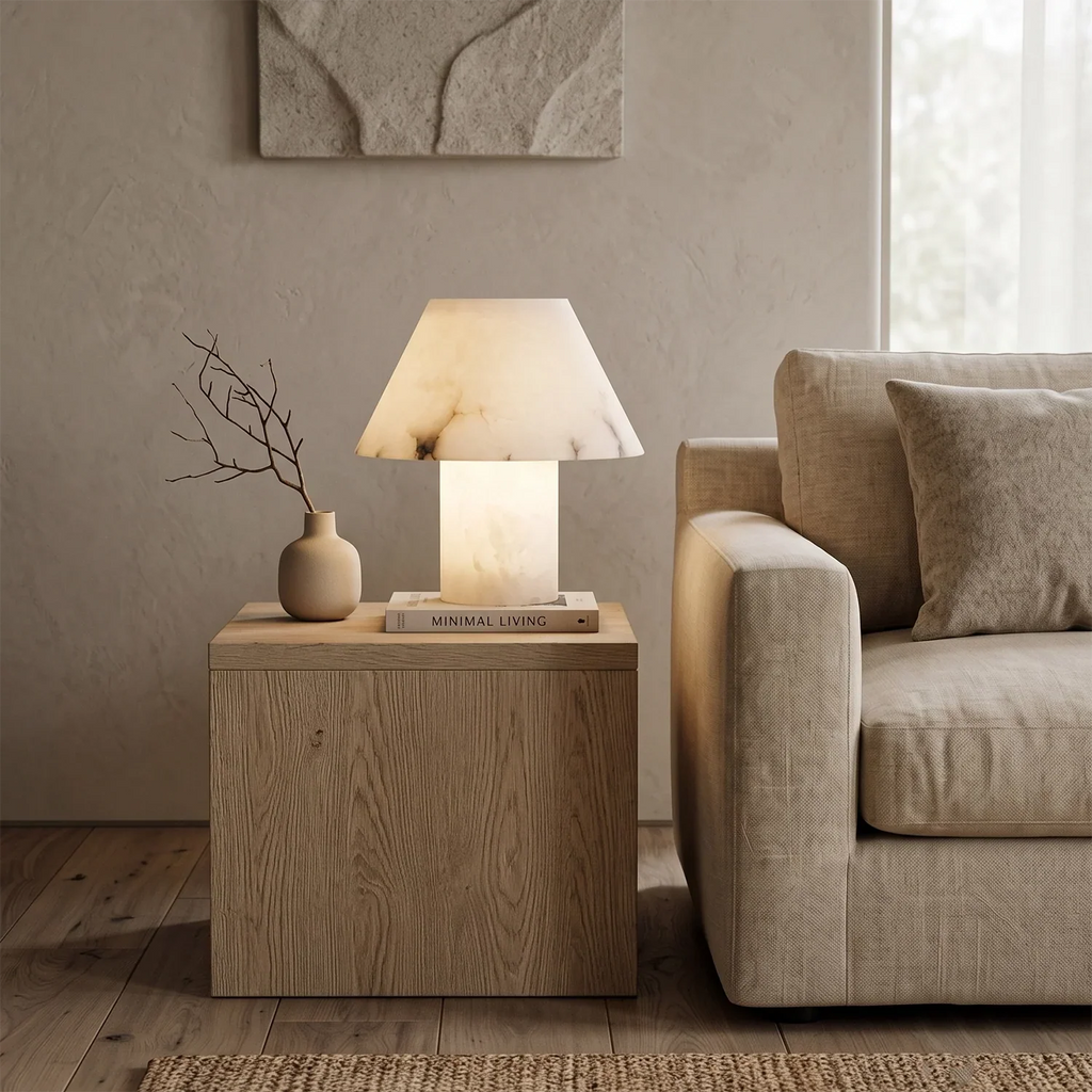 Odile Alabaster Mushroom Table Lamp | wildoxy