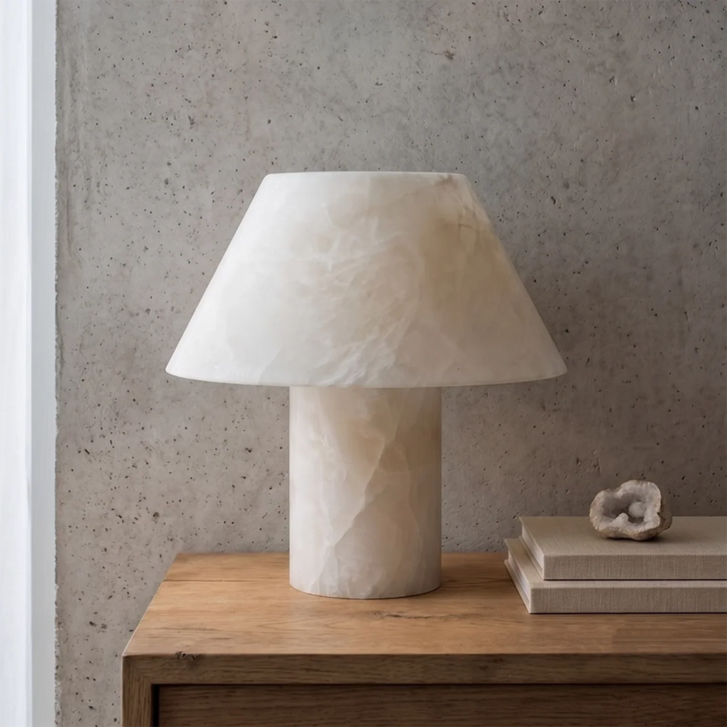 Odile Alabaster Mushroom Table Lamp | wildoxy