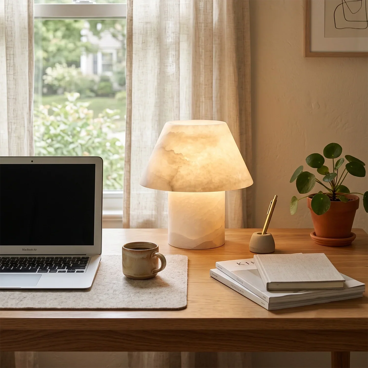 Odile Alabaster Mushroom Table Lamp | wildoxy