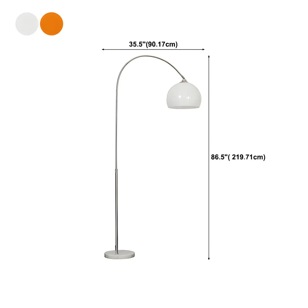 Lampadar modern cu arc — cupolă acrilică de 220 cm, structură metalică