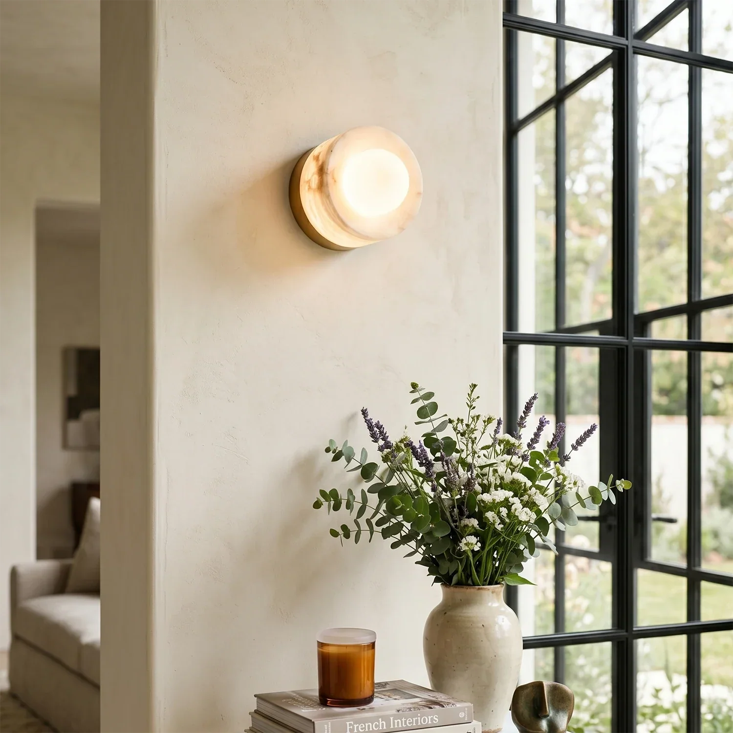 Orb Vessel Alabaster & Brass Wall Lamp | wildoxy