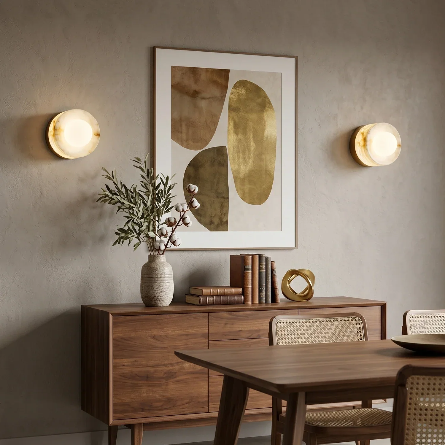 Orb Vessel Alabaster & Brass Wall Lamp | wildoxy