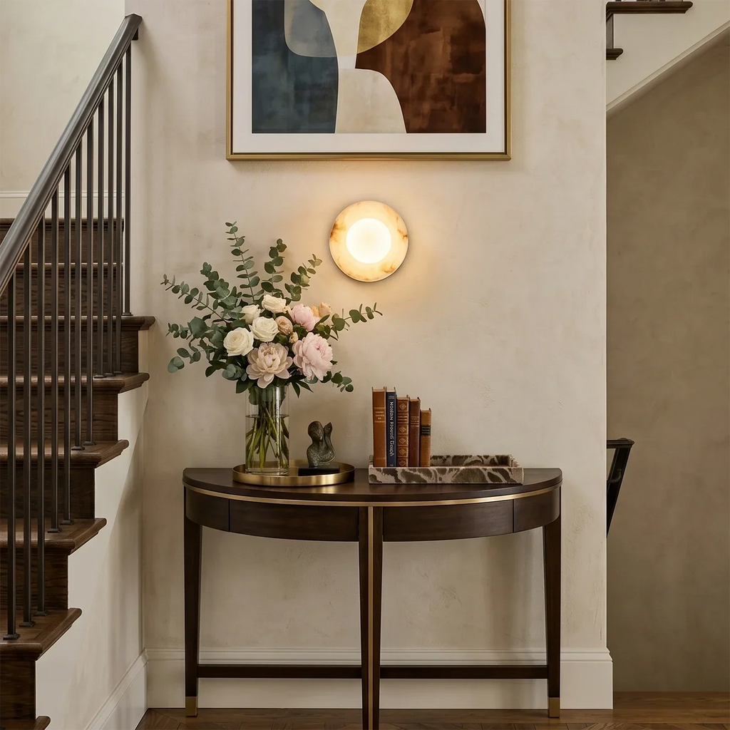 Orb Vessel Alabaster & Brass Wall Lamp | wildoxy