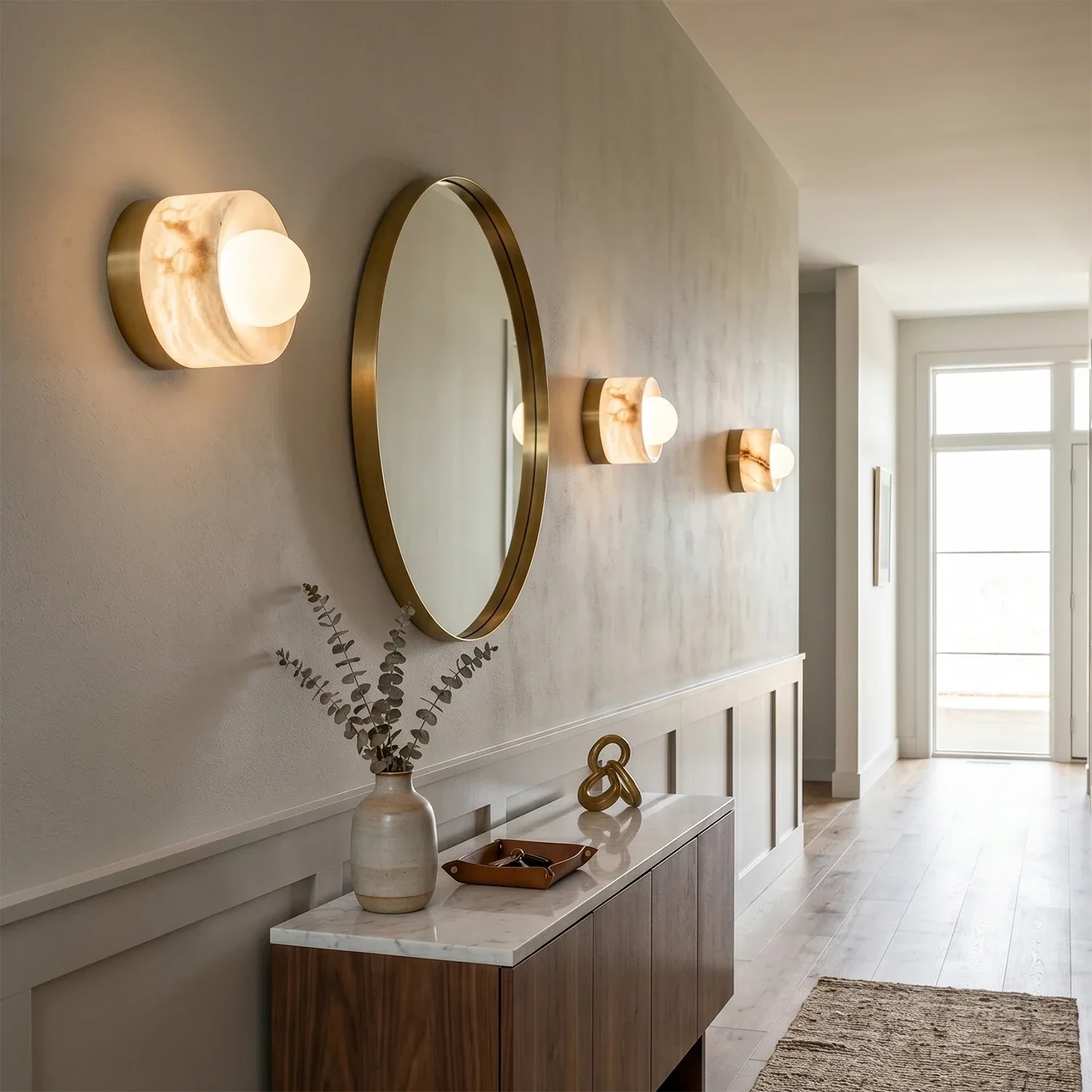 Orb Vessel Alabaster & Brass Wall Lamp | wildoxy