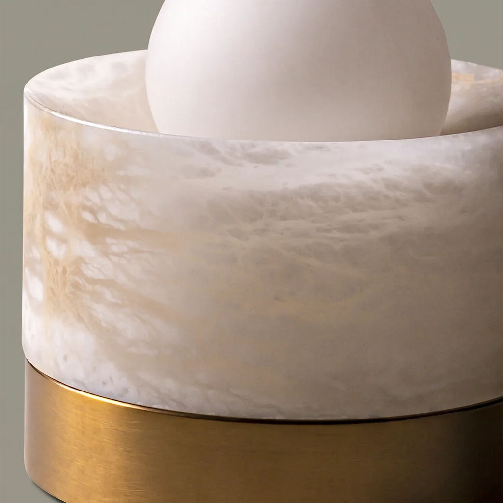 Orb Vessel Alabaster & Brass Wall Lamp | wildoxy