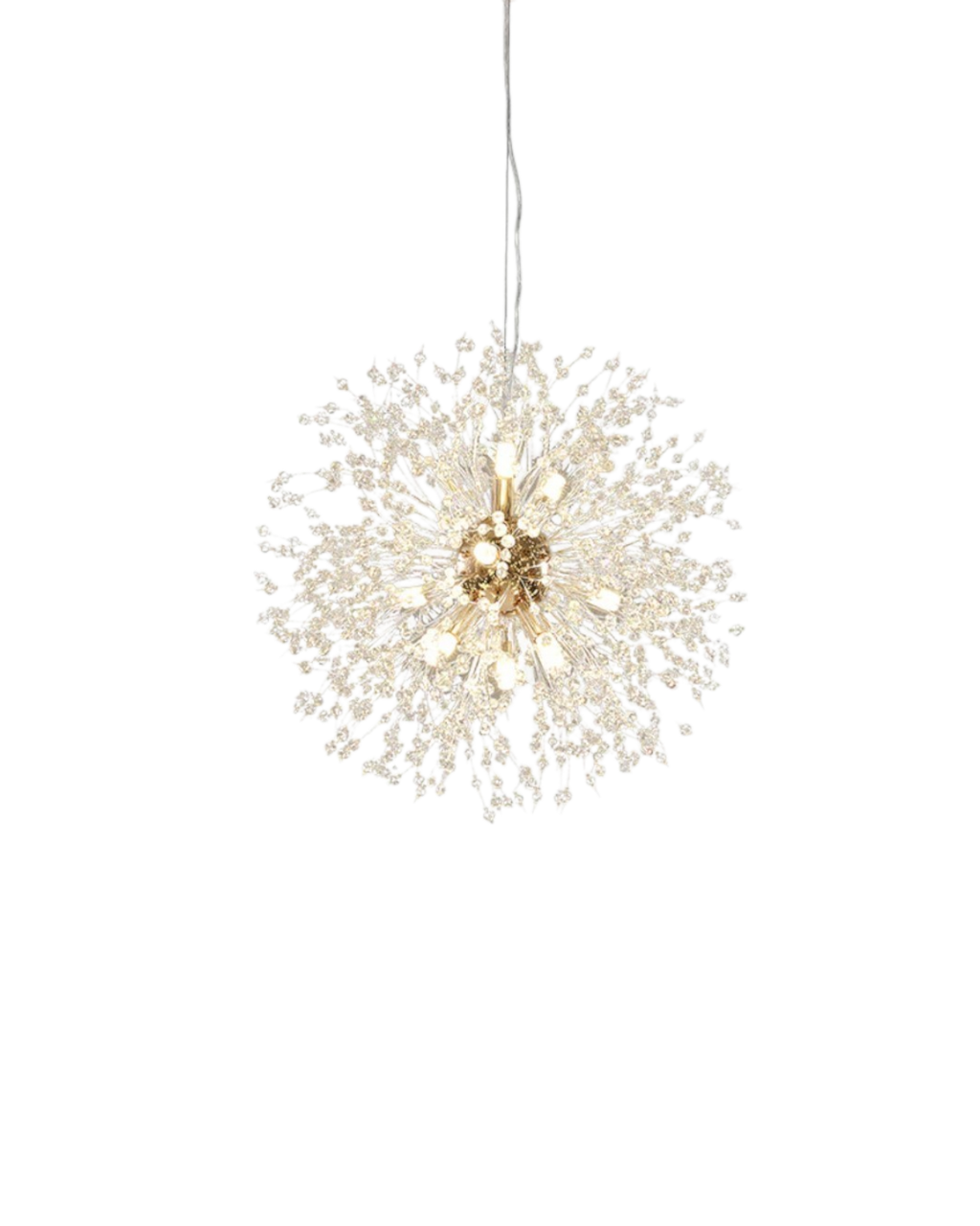 Stervormige kroonluchter - metalen takken in goud/zilver, 40-60 cm
