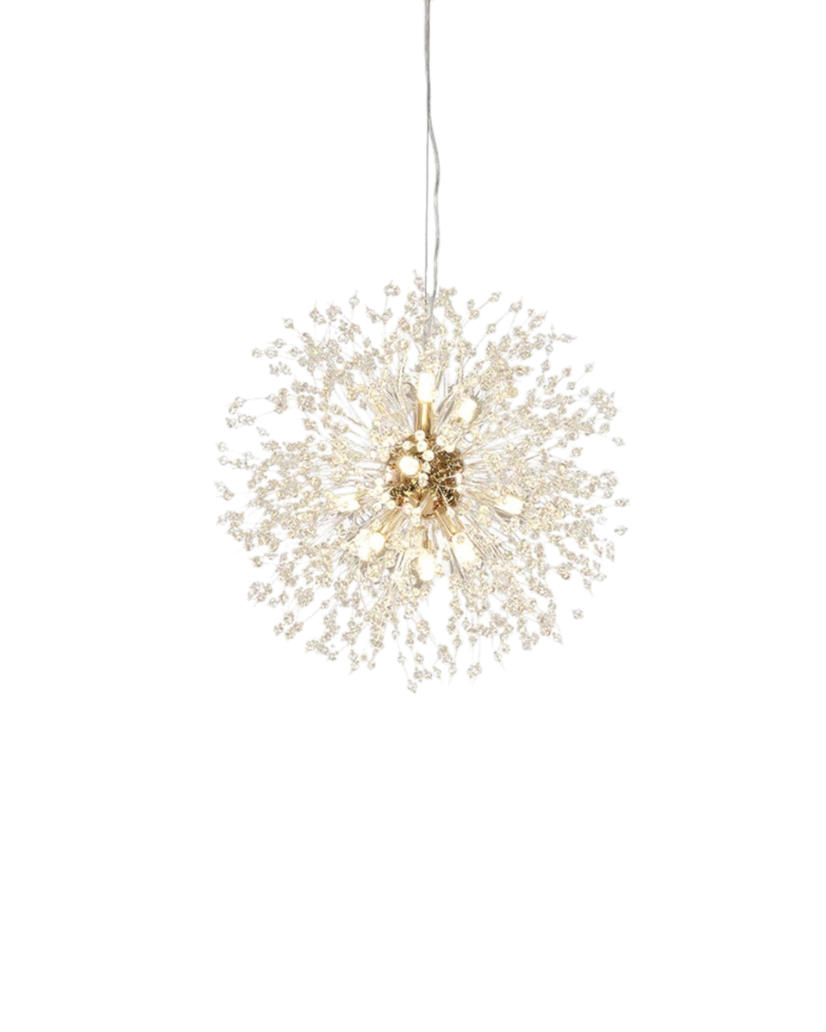 Stervormige kroonluchter - metalen takken in goud/zilver, 40-60 cm