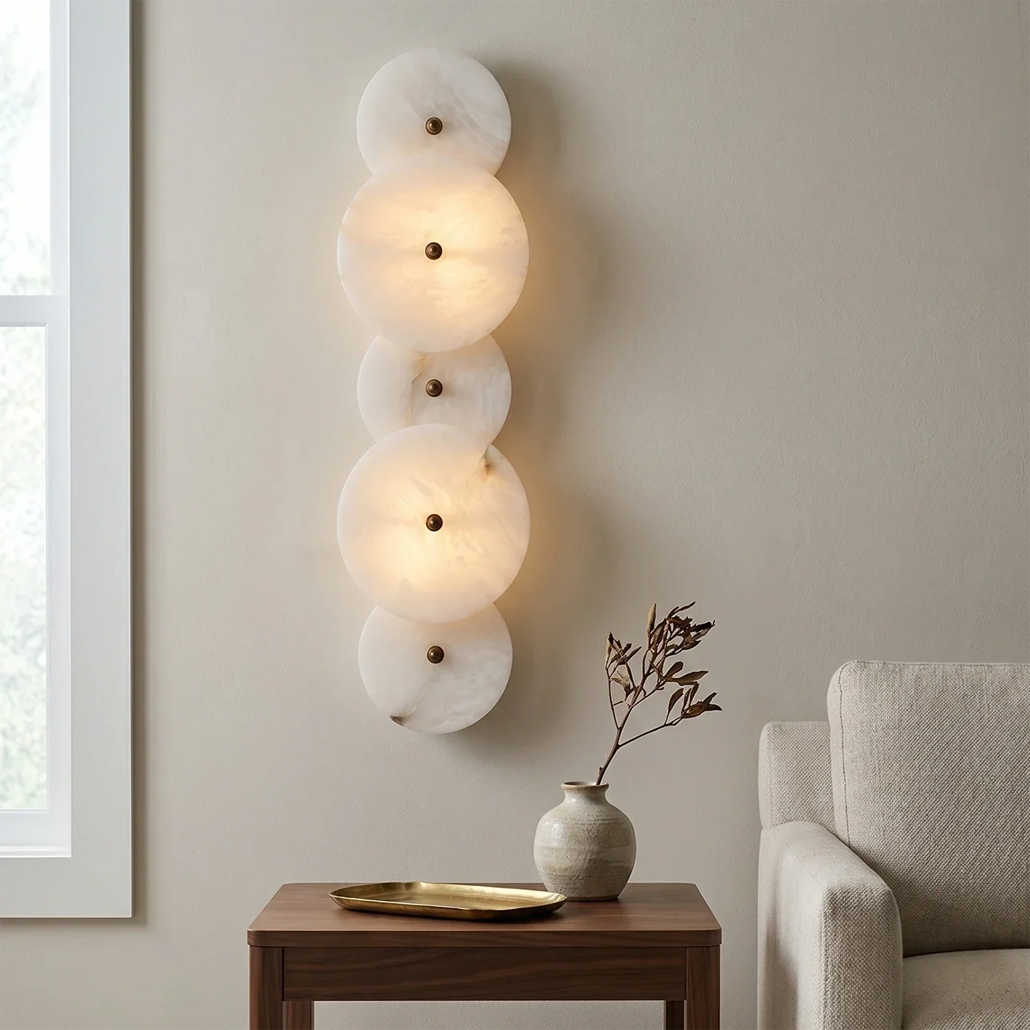 Cosmic Round Alabaster Wall Sconce | wildoxy