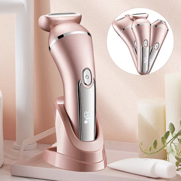 Rasoir féminin rechargeable étanche 3-en-1