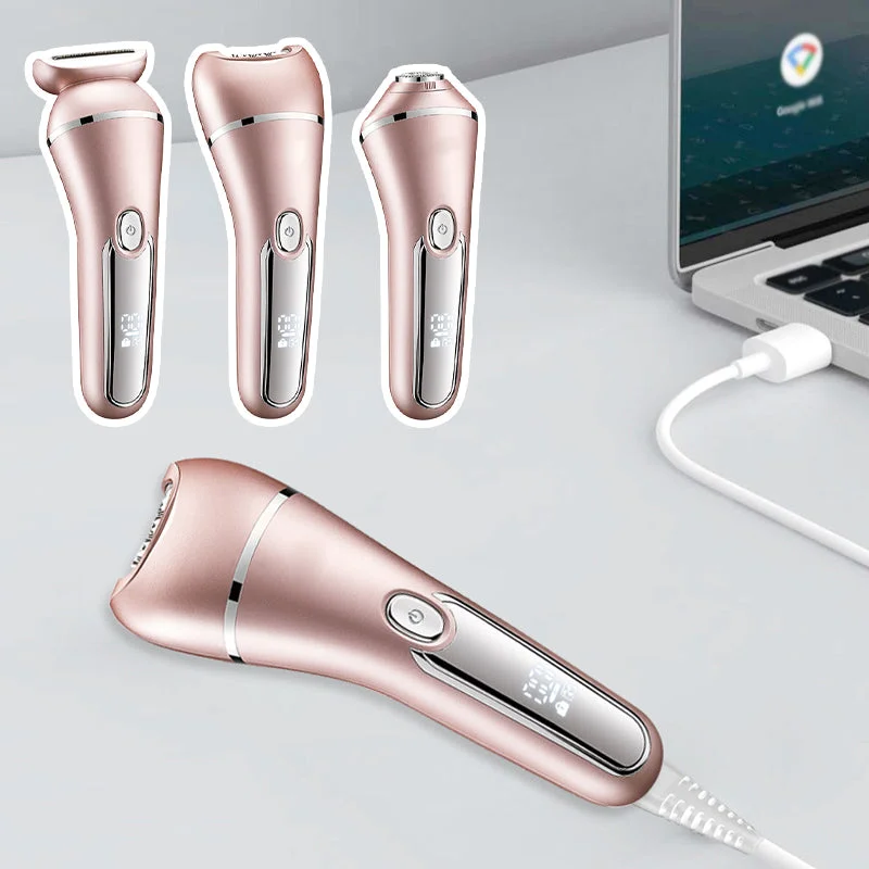 Rasoir féminin rechargeable étanche 3-en-1
