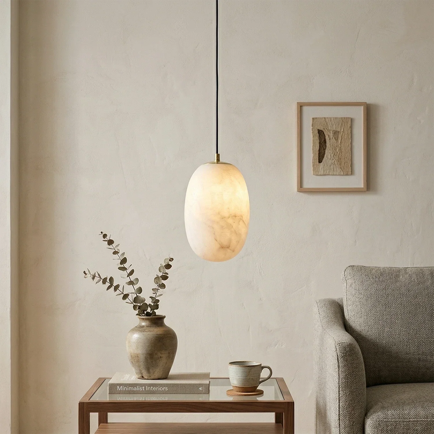 Oval Alabaster Pendant Light | wildoxy